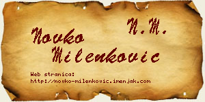 Novko Milenković vizit kartica